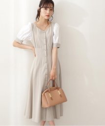 PROPORTION BODY DRESSING(プロポーション　ボディドレッシング)/ハイウエストタックフレアワンピース/ベージュ×エクリュ