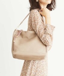 MK MICHEL KLEIN BAG(エムケーミッシェルクランバッグ)/【2WAY】フェイクレザースクエアバッグ/ベージュ