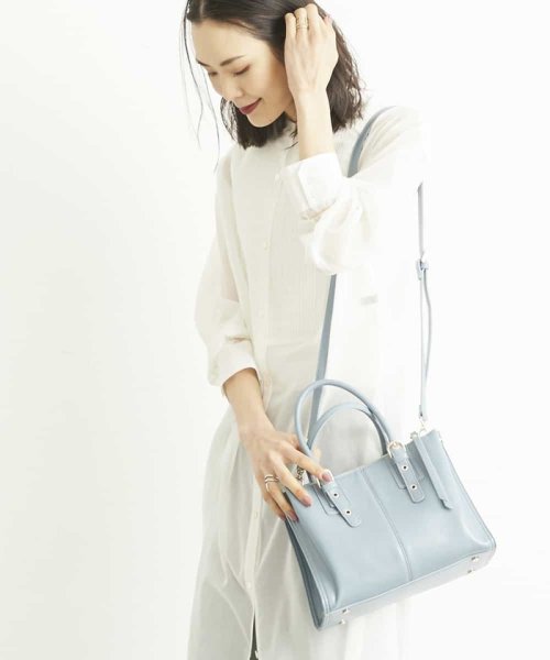 MK MICHEL KLEIN BAG(エムケーミッシェルクランバッグ)/【WEB限定】2WAYフェイクレザーミニトートバッグ/ライトブルー