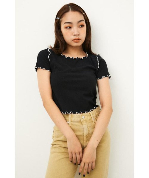 LAGUA GEM(ラグアジェム)/MELLOW RIB TOPS/BLK