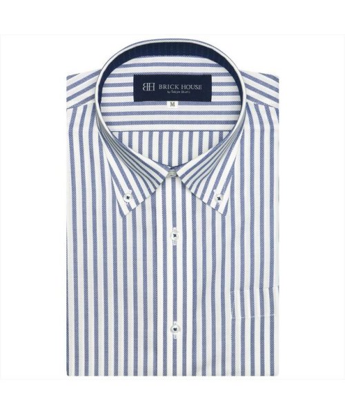 TOKYO SHIRTS(TOKYO SHIRTS)/ワイシャツ 半袖 形態安定 ボタンダウン メンズ/ブルー