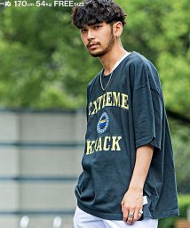 CavariA/CavariA カレッジロゴ入りクルーネック半袖ヘヴィーウェイトビッグTシャツ メンズ 半袖 大きいサイズ ビッグシルエット 厚手 ヘビーウェイト プリント カ/504137732