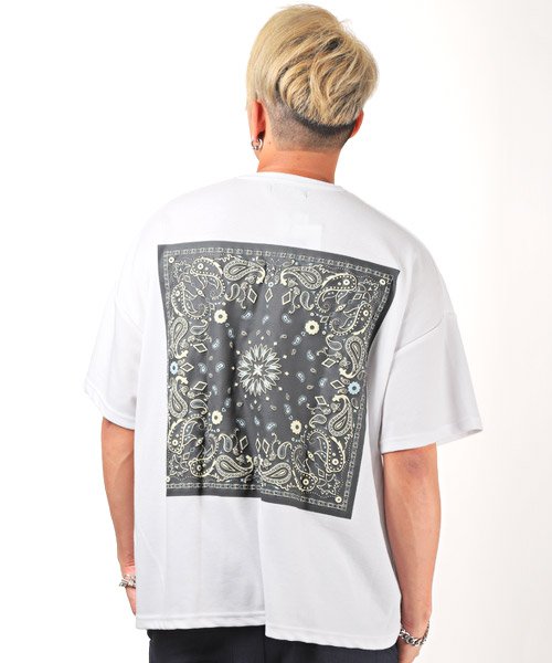 セール 15 Off バンダナ発砲プリント半袖tシャツ Tシャツ メンズ 半袖 5分袖 ビッグシルエット バンダナ柄 ポケット ラグスタイル Luxstyle Magaseek