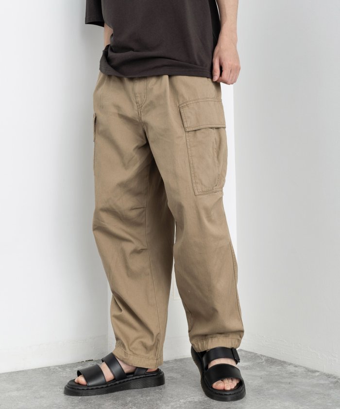 カーゴパンツ ワイド メンズ バルーン チノ ツイル 無地 2way ウエストゴム ゆるパン ダボパン 太め ゆったり ルーズ リラックス カジュアル ミリタリ ロッキーモンロー Rocky Monroe Magaseek
