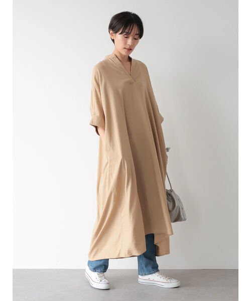 セール リネンブレンドスキッパーフレアワンピース アメリカンホリック American Holic Magaseek