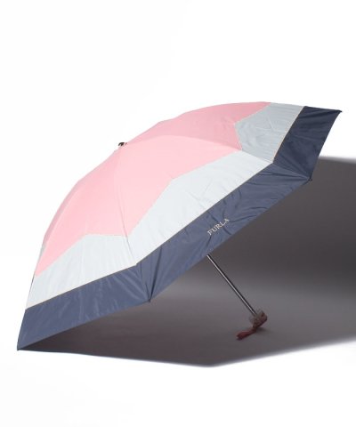FURLA 　晴雨兼用折りたたみ日傘　切り継ぎカラーブロッキング