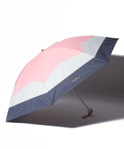 FURLA(フルラ)/FURLA 　晴雨兼用折りたたみ日傘　切り継ぎカラーブロッキング/ピンク