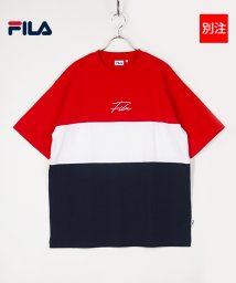 FILA(フィラ)/【別注】【FILA】 フィラ 筆記体ロゴ 刺繍 半袖 Tシャツ    /レッド
