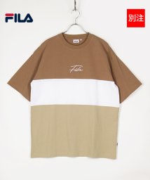 FILA(フィラ)/【別注】【FILA】 フィラ 筆記体ロゴ 刺繍 半袖 Tシャツ    /ブラウン