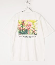Amerikaya(Amerikaya)/【アメリカ屋】【WEB限定】フラワーフォト プリント 半袖 Tシャツ/ホワイト