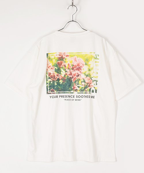 Amerikaya(Amerikaya)/【アメリカ屋】【WEB限定】フラワーフォト プリント 半袖 Tシャツ/ホワイト