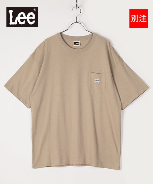Lee(Lee)/【別注】【LEE】 リー ミニワッペン 半袖 Tシャツ ビッグシルエット 22SS/ベージュ