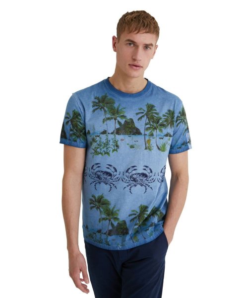 Desigual(デシグアル)/メンズ Tシャツ半袖 VICTOR/ブルー