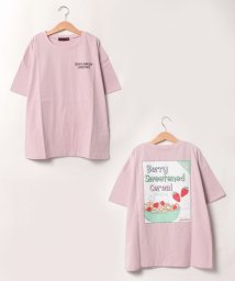 Lovetoxic(ラブトキシック)/バックパッケージプリント半袖Tシャツ/ピンク
