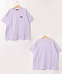 Lovetoxic(ラブトキシック)/ワンポイント刺しゅう半袖Tシャツ/ラベンダー