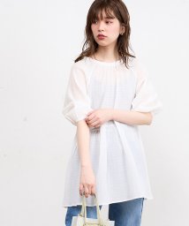 NICE CLAUP OUTLET(ナイスクラップ　アウトレット)/【natural couture】ほんわりシャーリングティアードチュニック/オフ