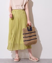 NICE CLAUP OUTLET(ナイスクラップ　アウトレット)/【natural couture】やわらかアコーディオンプリーツスカート/グリーン