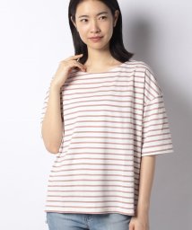 NICE CLAUP OUTLET(ナイスクラップ　アウトレット)/【natural couture】ベーシックボーダーT/ピンク