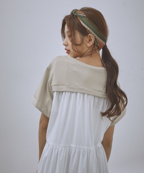 Vis A Vis 異素材コンビ配色バックティアードtシャツワンピース ビザビ Vis A Vis Magaseek Vis A Vis 異素材コンビ配色バックティアードtシャツワンピース ビザビ Vis A Vis Magaseek