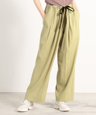 BACCA/バイオリネンストレッチ ギャザーワイドパンツ/504142760