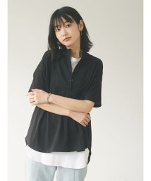 CRAFT STANDARD BOUTIQUE(クラフトスタンダードブティック)/バンドカラーTシャツチュニック/ブラック