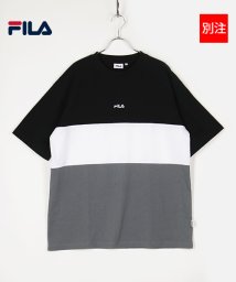 FILA(フィラ)/【別注】【FILA】 フィラ ブロックロゴ 刺繍 半袖 Tシャツ    /ブラック