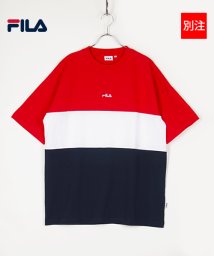 FILA(フィラ)/【別注】【FILA】 フィラ ブロックロゴ 刺繍 半袖 Tシャツ    /レッド