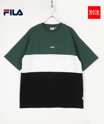FILA(フィラ)/【別注】【FILA】 フィラ ブロックロゴ 刺繍 半袖 Tシャツ    /グリーン