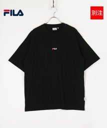FILA(フィラ)/【別注】【FILA】 フィラ ブロックロゴ 刺繍 半袖 Tシャツ    /ピュアブラック