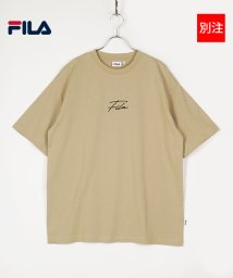 FILA(フィラ)/【別注】【FILA】 フィラ 筆記体ロゴ 刺繍 半袖 Tシャツ    /ベージュ