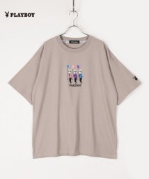 Amerikaya(Amerikaya)/【アメリカ屋】【WEB限定】【PLAYBOY】 プレイボーイ フウセン&ポケット 刺繍 半袖 Tシャツ    /ベージュ