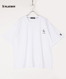 Amerikaya(Amerikaya)/【アメリカ屋】【WEB限定】【PLAYBOY】 プレイボーイ フウセン&ポケット 刺繍 半袖 Tシャツ    /オフホワイト