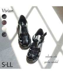 Vivian(ヴィヴィアン)/ボリュームソールグルカサンダル/ブラック系1