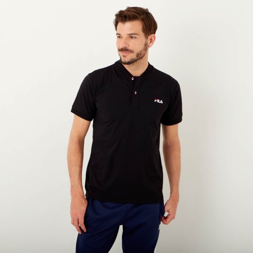 fila(men)(フィラ（メンズ）)/【フィラ】形状記憶糸　リブTシャツ/ブラック