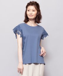 mili an deni(ミリアンデニ)/レーストップス レディース トップス 半袖 クルーネック Tシャツ カットソー/ブルー