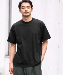 coca(コカ)/シルキーコットン胸ポケットTシャツ/BLACK