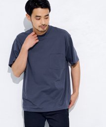 coca(コカ)/シルキーコットン胸ポケットTシャツ/NAVY