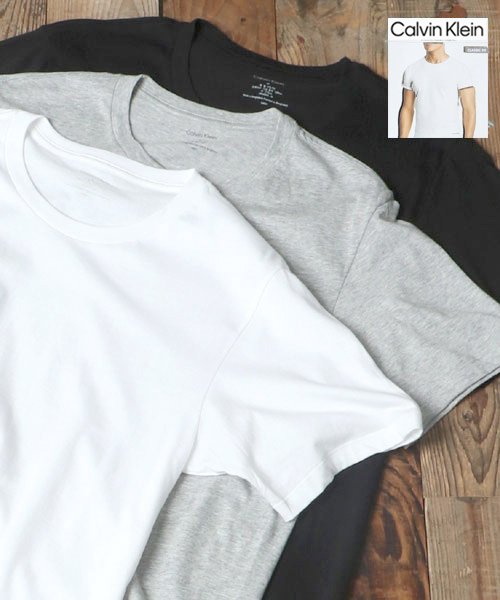 セール】【Calvin Klein/カルバンクライン】クルー無地Tシャツ 3枚セット パックTシャツ/CK－U4001 メンズ インナー カジュアル  デイリー パックT(504123485) marukawa shonan(marukawa shonan) MAGASEEK