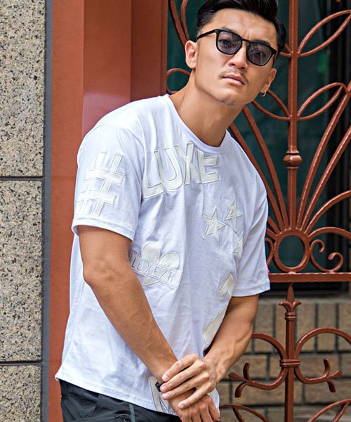 Luxe R デニムワッペン貼付けクルーネック半袖tシャツ メンズ 半袖 クルーネック 春 夏 カットソー エスビーセレクト Sb Select Magaseek