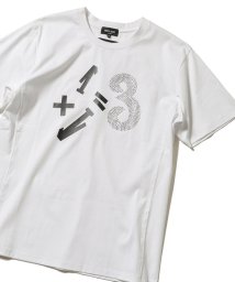 Men's Bigi(メンズビギ)/<1PIU1UGUALE3 RELAX(ウノ ピゥ ウノ ウグァーレ トレ リラックス)>ラインストーンTシャツ/ホワイト