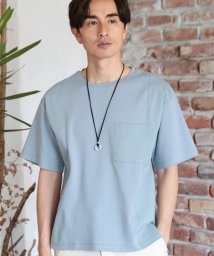 UNION STATION/異素材切替コンビポケットTシャツ【ストレッチスムース/ストレッチドビー】/504146550