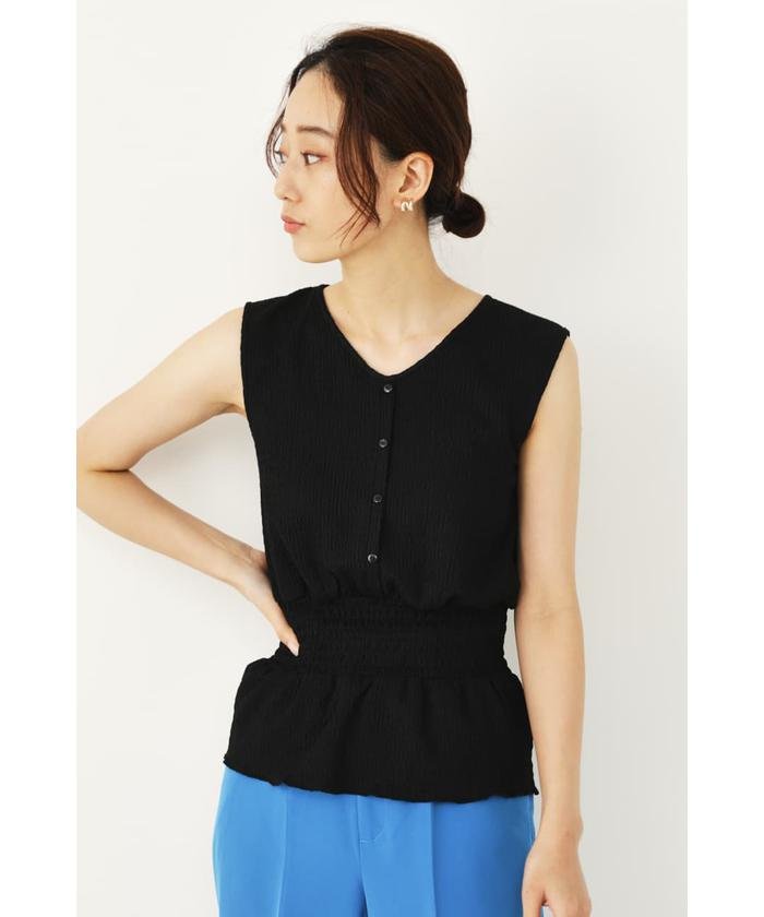セール 50 Off ウエストギャザーノースリーブトップス シェルターセレクト Shel Tter Select Magaseek