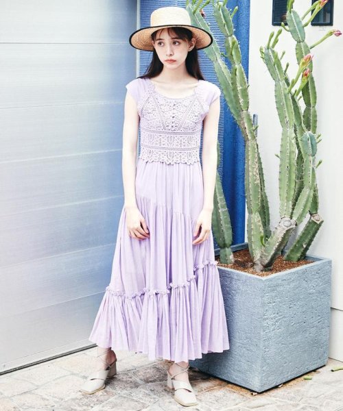 かぎ針編みキャミソールドッキングワンピース レディアゼル Redyazel Magaseek