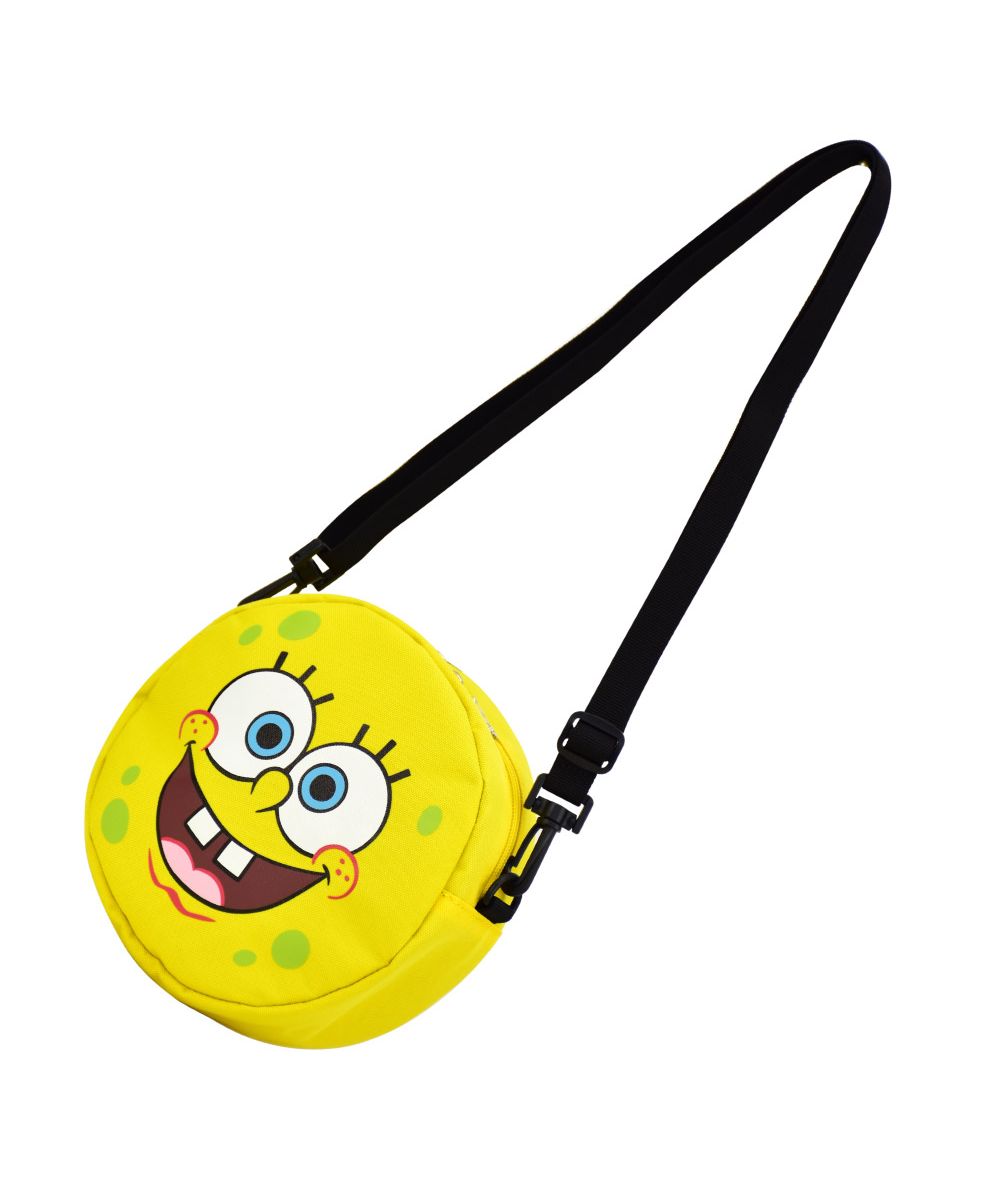 スポンジボブ ショルダーバッグ ミニショルダー 斜めがけ ナイロン 軽量 小さめ ショルダーポーチ ロゴ サークル 丸型 こども 子ども サブバッグ ポシェット ランナー Runner Magaseek