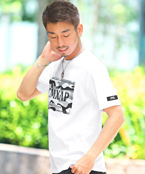 Cmxapカモボックスロゴtシャツ Tシャツ メンズ 半袖 ロゴ プリント ボックスロゴ カモフラ 迷彩 クルーネック ラグスタイル Luxstyle Magaseek