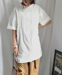 ARGO TOKYO(アルゴトウキョウ)/Pin tuck stand collar blouse 23022 ピンタックスタンドカラーブラウス　スタンドカラー　ブラウス　シャツ　ピンタックシャツ　スタ/ホワイト