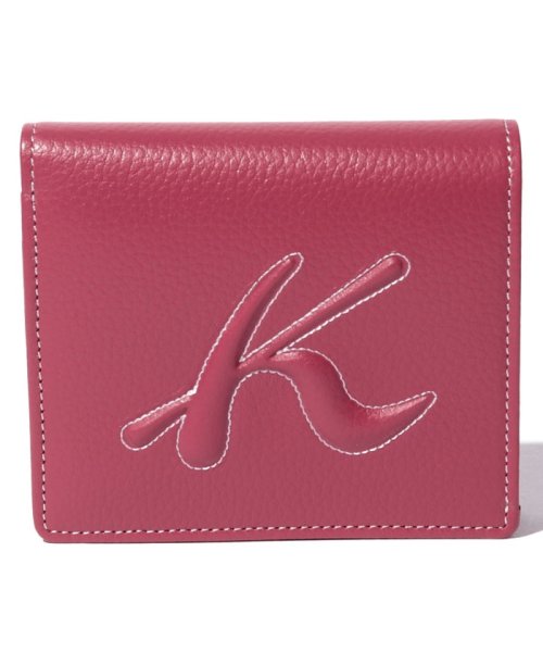 KitamuraK2(キタムラK2)/牛革ボックス型二つ折り財布/ローズ