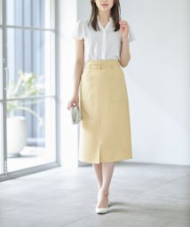 tocco closet(トッコクローゼット)/リングベルト付きサイドポケットタイトスカート/yellow