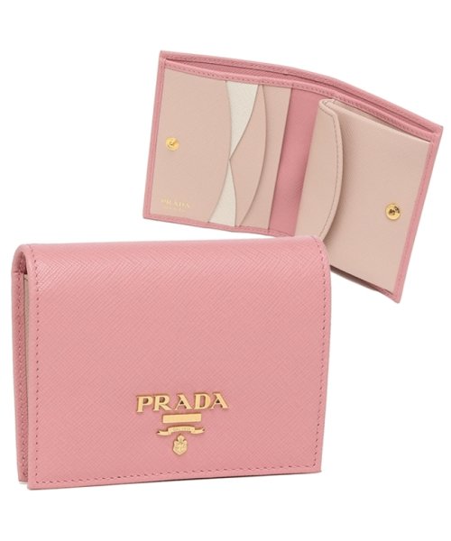 セール プラダ 二つ折り財布 サフィアーノ ミニ財布 ピンク マルチカラー レディース Prada 1mv4 Zlp F0fz3 プラダ Prada Magaseek