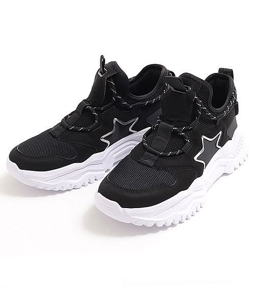 Sb Select スターメタリックモチーフレースアップダッドスニーカー メンズ レースアップ ダッドスニーカー 靴 スター 星 軽量 スポーツ 運動靴 エスビーセレクト Sb Select Magaseek